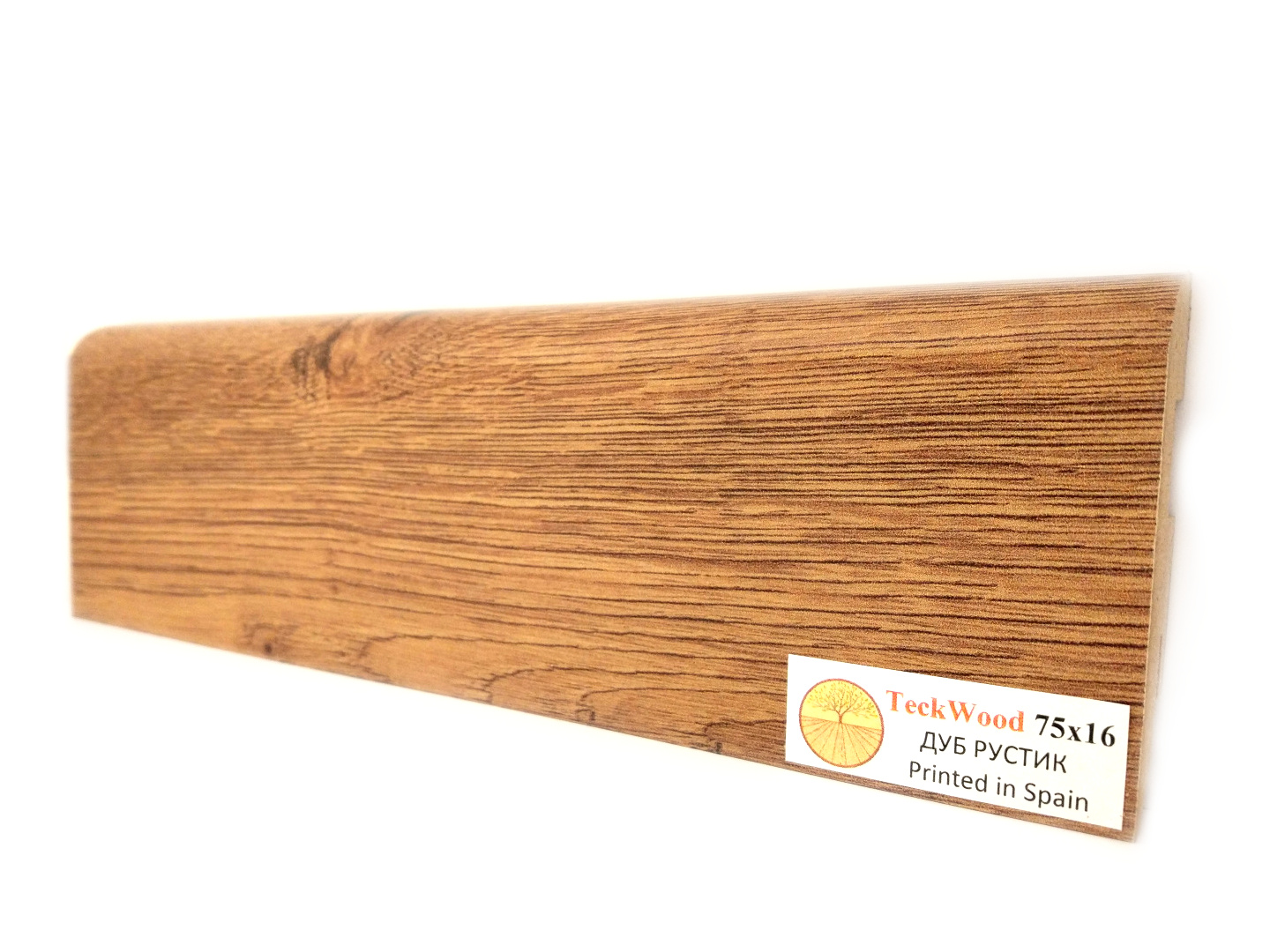 Плинтус МДФ ламинированный TeckWood Дуб Рустик 2150×75×16